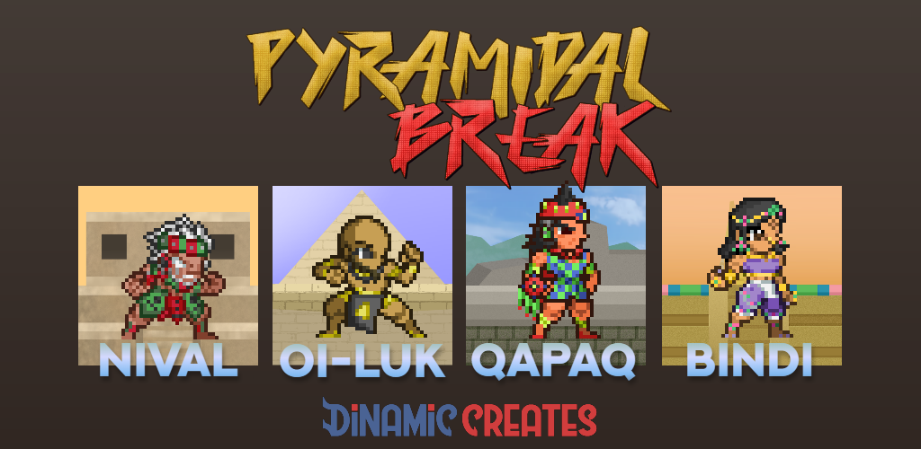 Pyramidal Break™ is all about sumo battles between warriors from ancient civilizations! Press the prompted button to push your opponent forward, until someone throws the other out of the platform!
